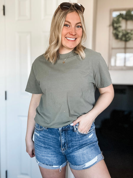 Brexley Mid Rise Cuffed Shorts