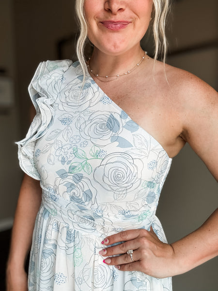 PREORDER Mireya One Shoulder Floral Dress