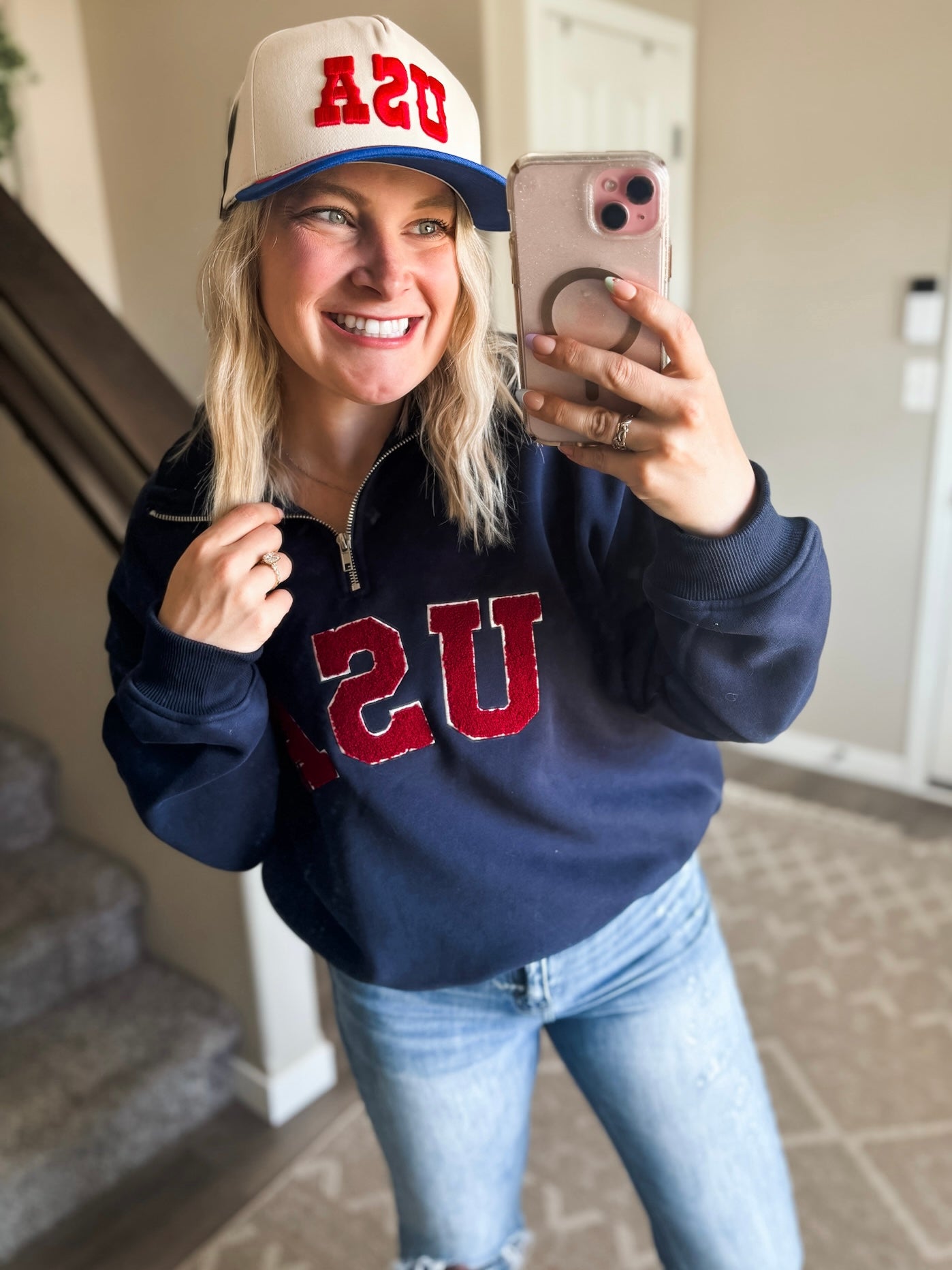 Varsity USA Quarter Zip Sweatshirt