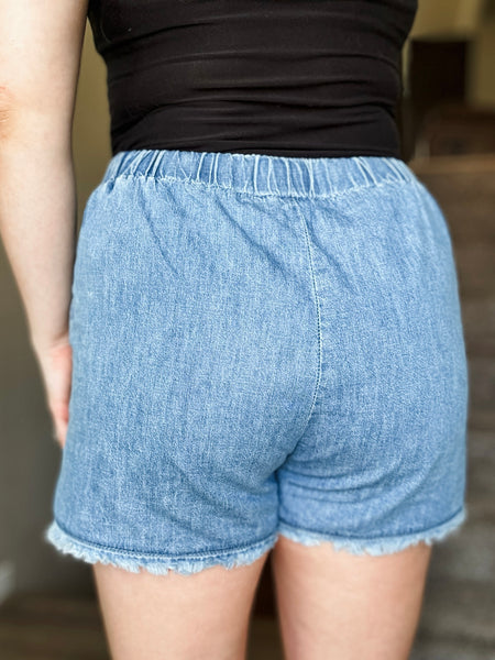 PREORDER Emberly Frayed Denim Shorts