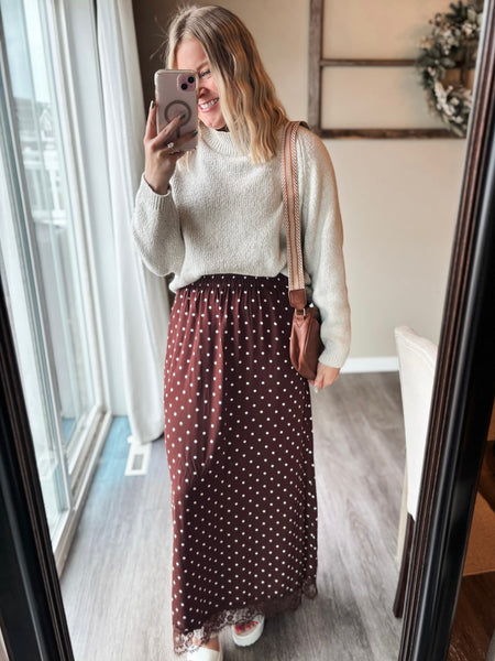 PREORDER Lovett Polka Dot Lace Skirt