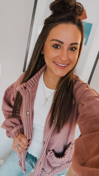 Amry Vintage Cardigan Jacket - Vintage Mauve
