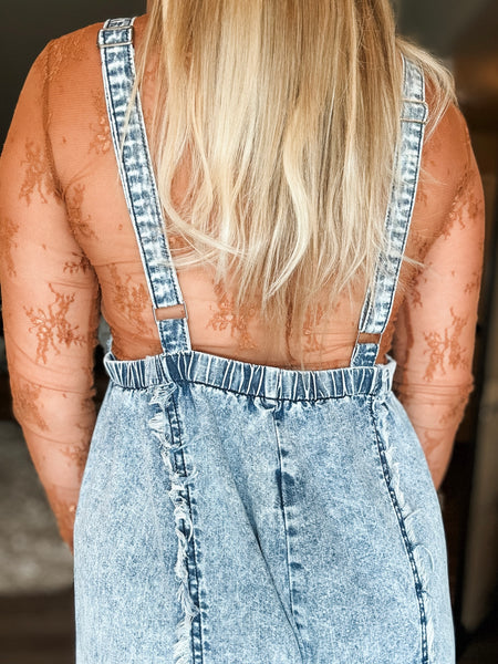 Reggie Washed Denim Overall Jumpsuit