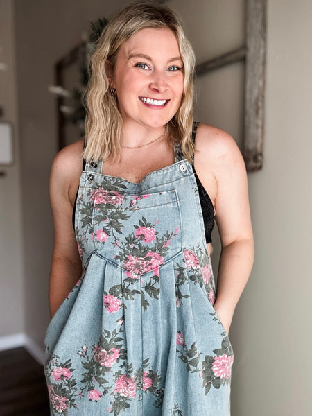 PREORDER Blushing Meadow Floral Overalls