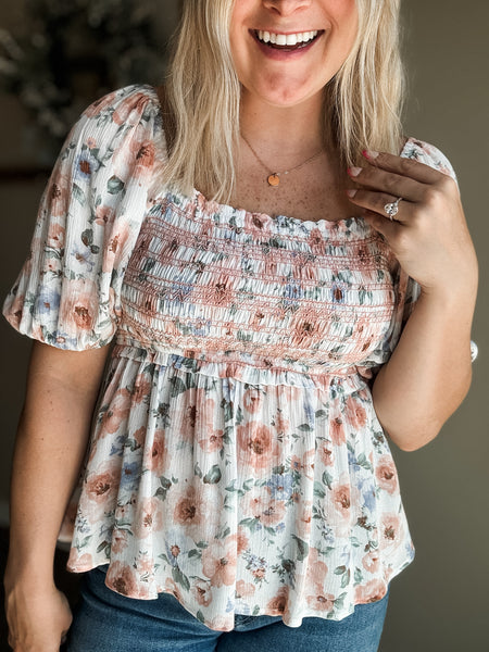 Vianne Smocked Babydoll Top