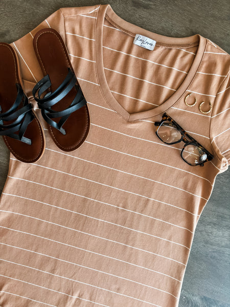 PREORDER Sydnee Striped Maxi T-Shirt Dress