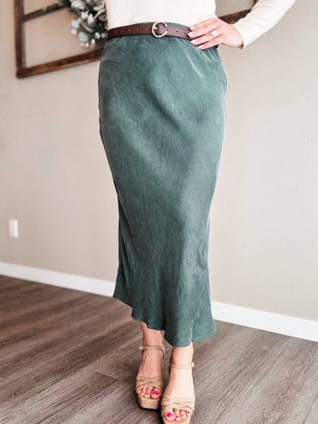 Ciela Suede Midi Skirt