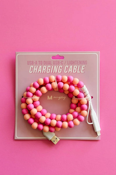 PREORDER Round Two Beaded Phone Charger