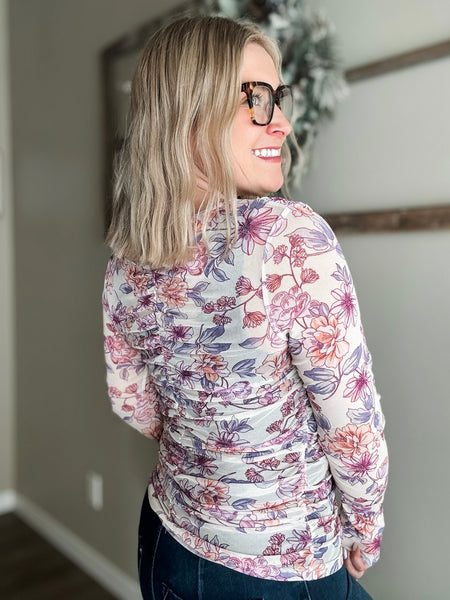 Freda Floral Ruched Top