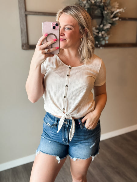 Myla Frayed Hem Denim Shorts