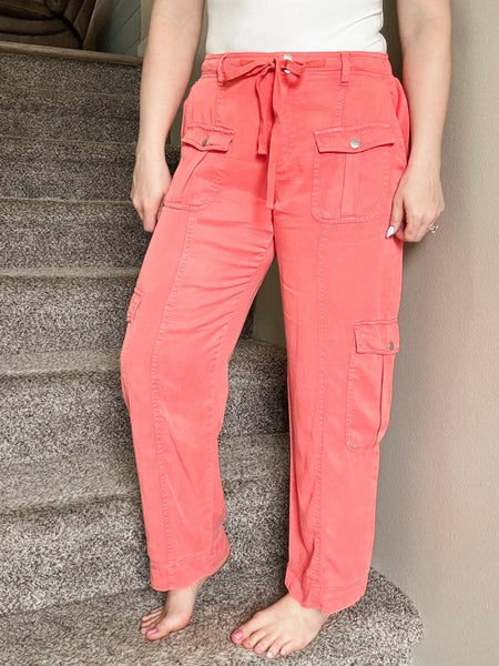 Riley Relaxed Cargo Pant - Coral