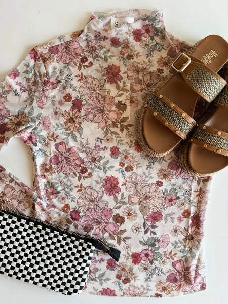 Sylvie Floral Mesh Top