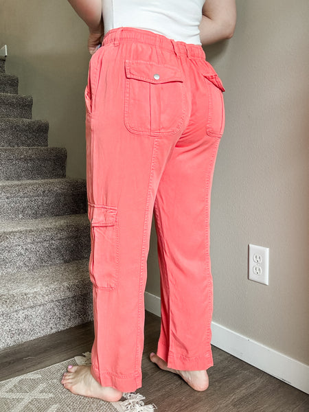 Riley Relaxed Cargo Pant - Coral