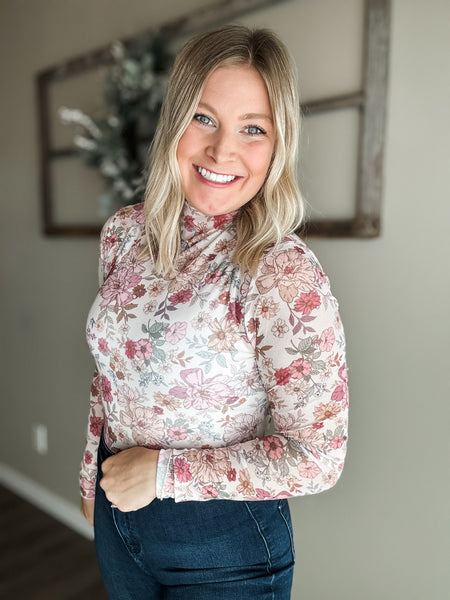 Sylvie Floral Mesh Top