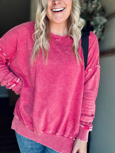 Shelby Acid Wash Pullover - SIZE LARGE