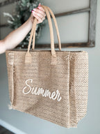 Summer Escape Straw Tote - Tan