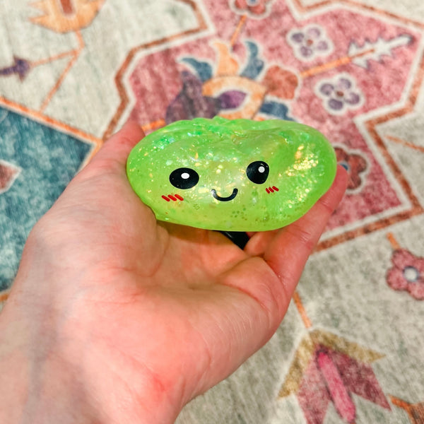 Glitter Gel Dumpling Squish - Green