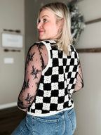 Ethel Crochet Checkered Vest