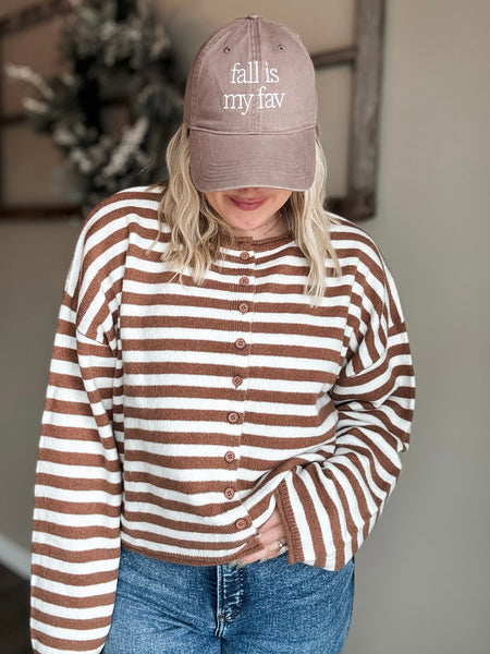 Wrenlie Stripe Knit Cardigan