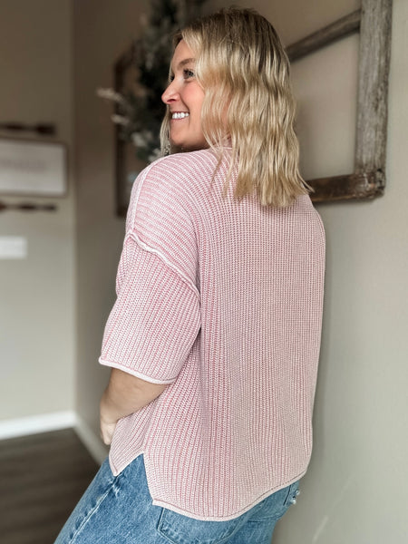 Love Note Waffle Knit Top - SIZE MEDIUM