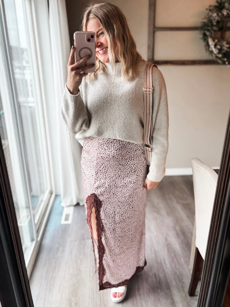 PREORDER Kassia Cheetah Lace Skirt