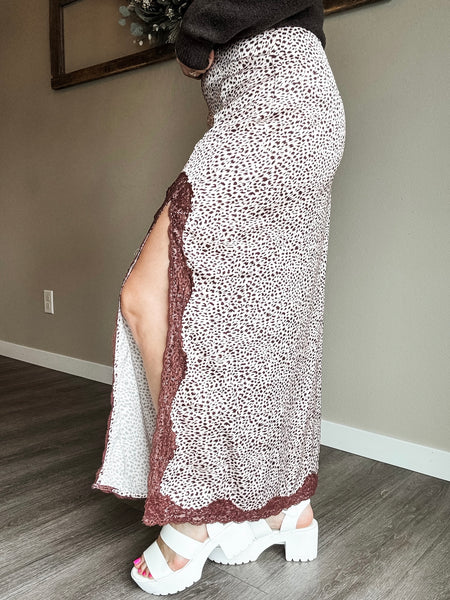 PREORDER Kassia Cheetah Lace Skirt