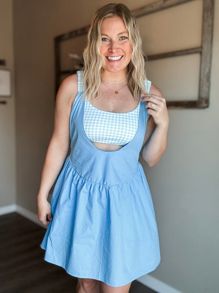 Set Point Gingham Active Dress - SIZE MEDIUM