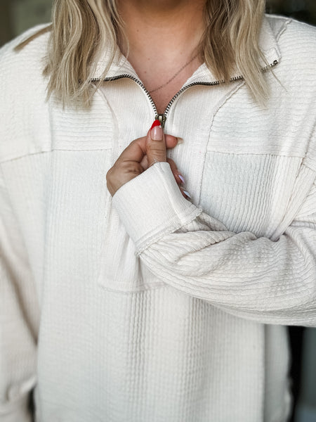 Rhodes Waffle Half Zip Pullover