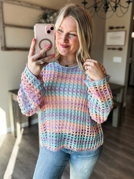 Easy Breeze Open Knit Sweater - SIZE MEDIUM