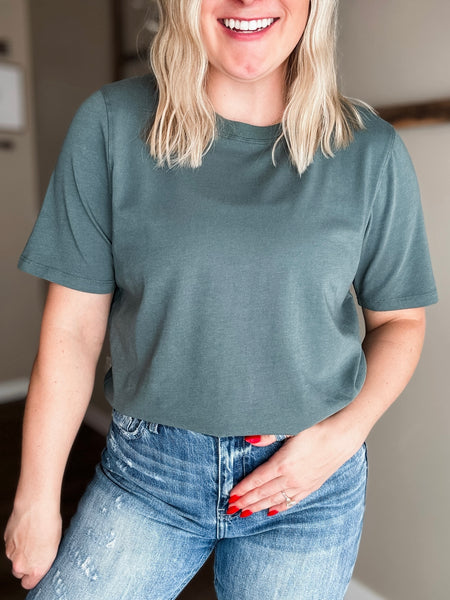 Mayden Boxy Basic Tee - Eucalyptus