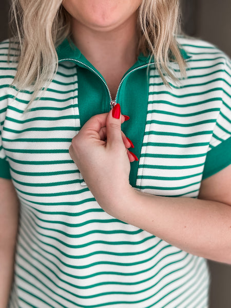 PREORDER Augusta Stripe Zip Dress