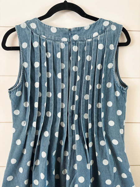 Jacelyn Polka Dot Denim Romper