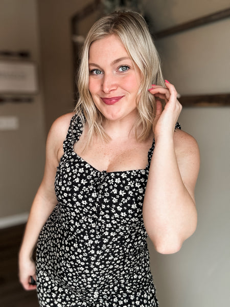 Tilly Floral Jumpsuit - Black