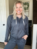 Skye Hacci Lounge Zip Jacket - Ash Grey
