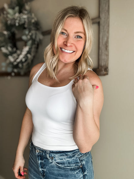 Ensley Double Layered  Tank - White
