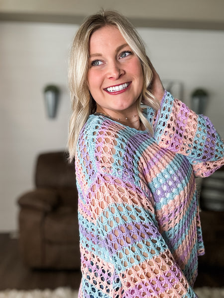 Easy Breeze Open Knit Sweater - SIZE MEDIUM