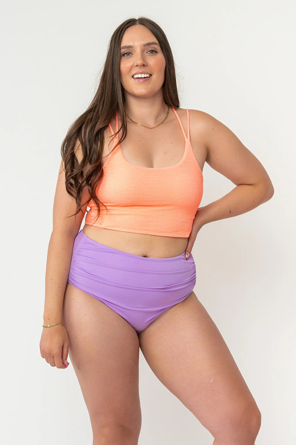 Dreamsicle Stripe Swim Set - SIZE MEDIUM