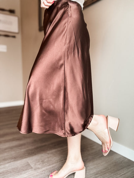 Annalea Satin Midi Skirt