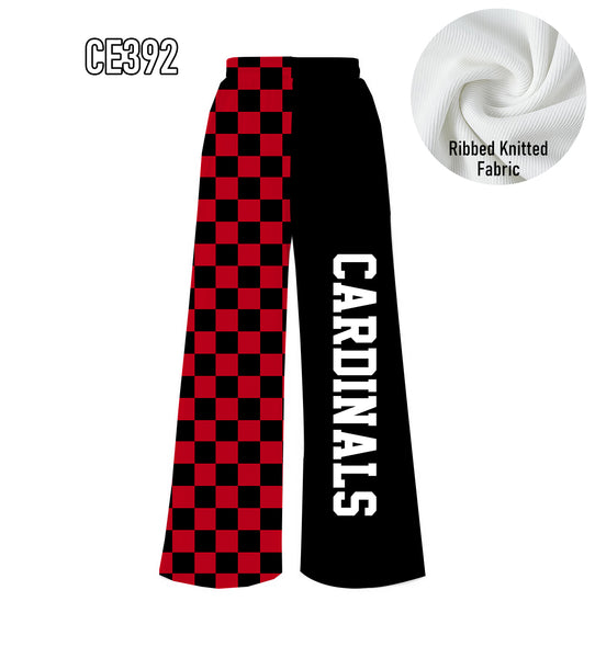 PREORDER Spiritwear Checkered Split Leg Bottom - CARDINALS
