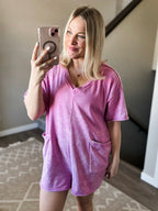 Sunshine State Mineral Wash Romper - Orchid