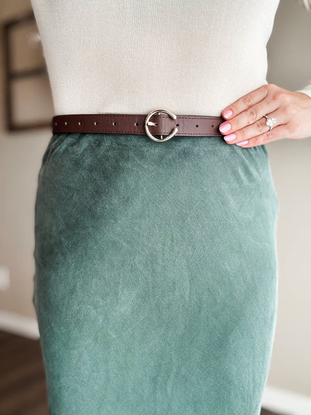 Ciela Suede Midi Skirt