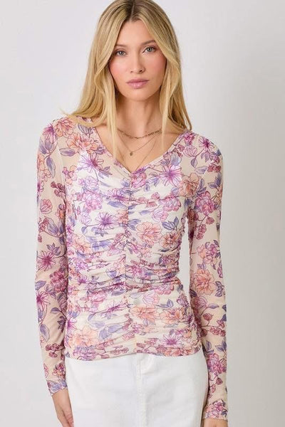Freda Floral Ruched Top