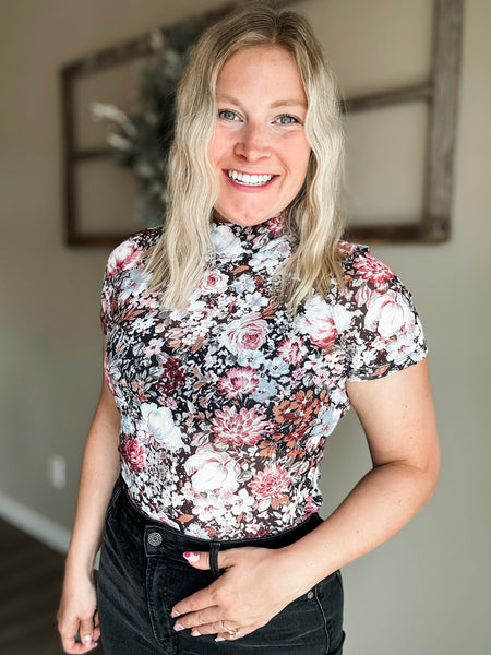 PREORDER Karis Floral Mesh Top
