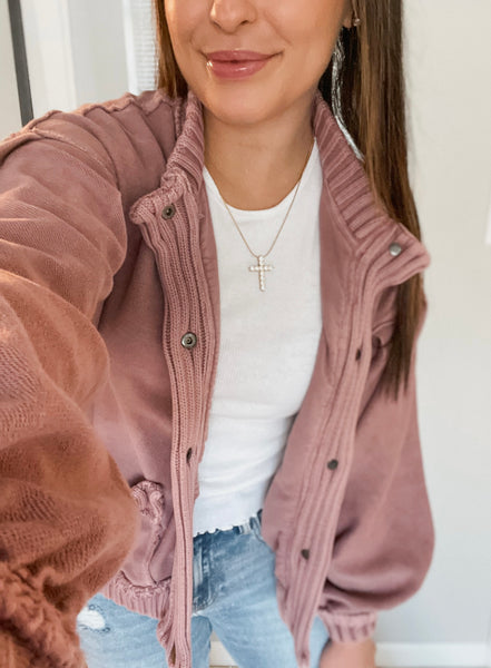Amry Vintage Cardigan Jacket - Vintage Mauve