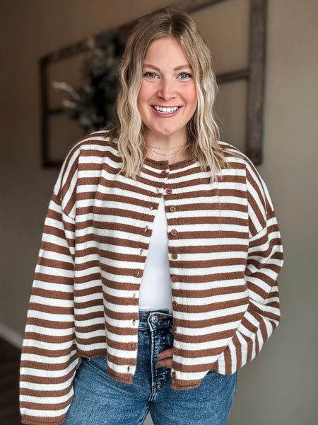 Wrenlie Stripe Knit Cardigan