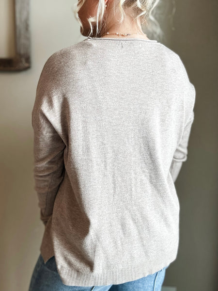 Callen Front Seam Sweater - Ash Mocha
