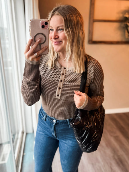 Luxley Contrast Thermal Top - Mocha