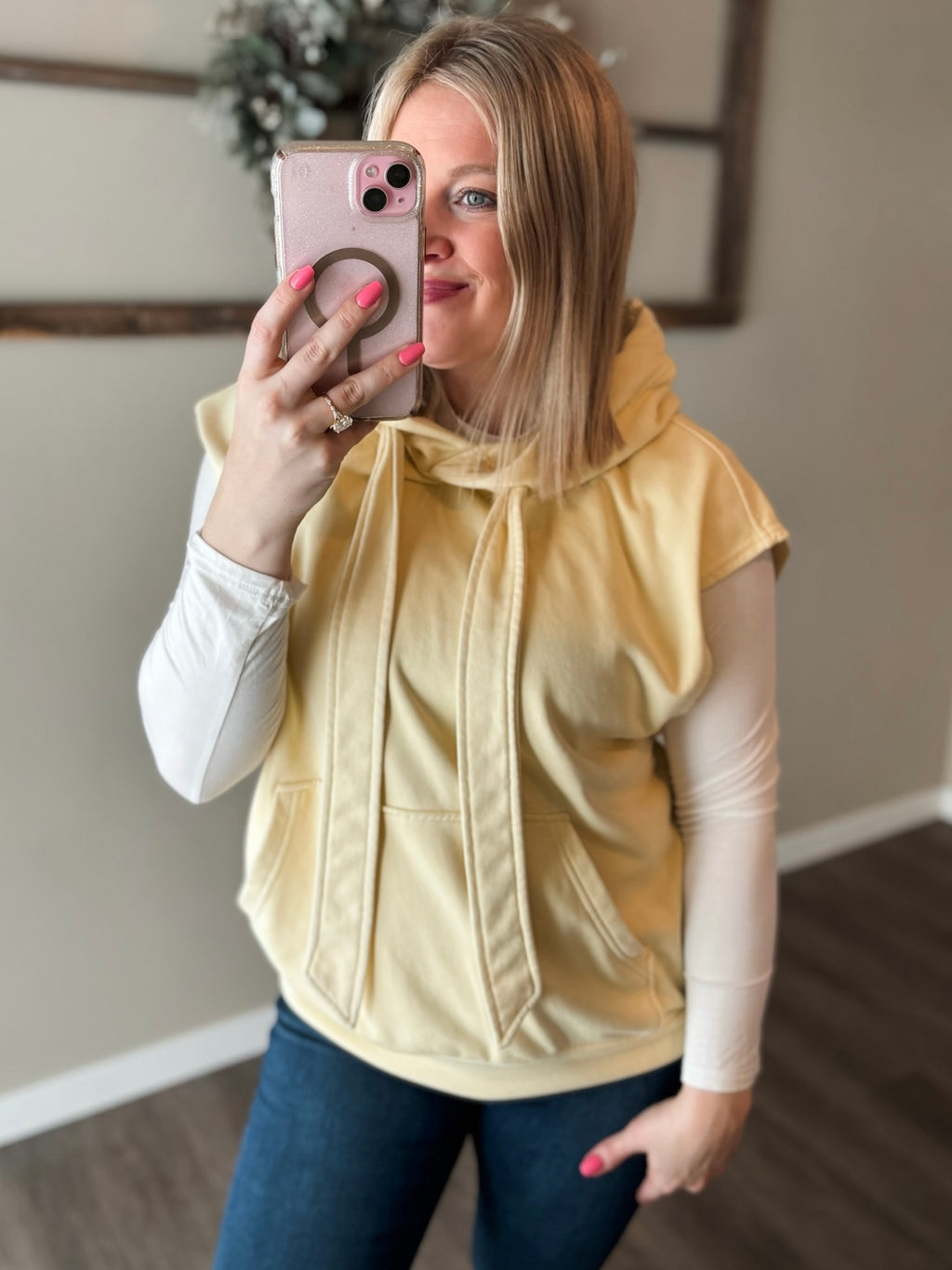 Vaela French Terry Sleeveless Hoodie