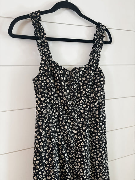 Tilly Floral Jumpsuit - Black