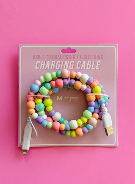 PREORDER Round Two Beaded Phone Charger